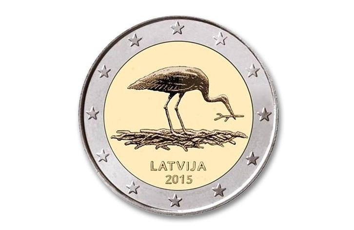 2 euro Ooievaar 2015 - Letland, Postzegels en Munten, Munten | Europa | Euromunten, Verzenden