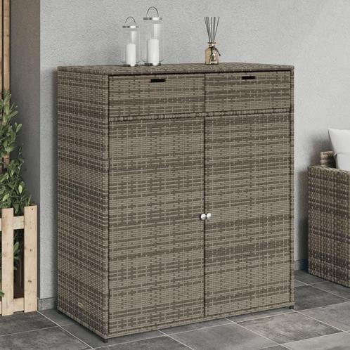 vidaXL Tuinkast 105x55x113 cm poly rattan grijs, Tuin en Terras, Overige Tuin en Terras, Nieuw, Verzenden