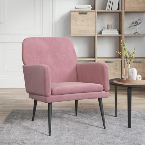 vidaXL Fauteuil 62x79x79 cm fluweel roze, Huis en Inrichting, Fauteuils, Nieuw, Verzenden