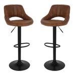 Alora Barkruk Industrial Donkerbruin - Barkrukken Set Van 2, Nieuw