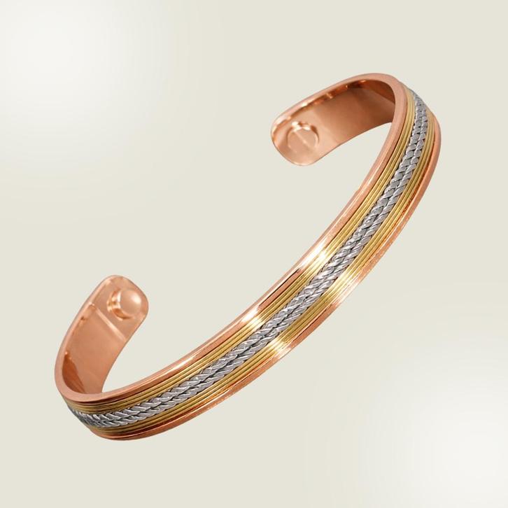 Koperen gezondheids-klemarmband met 2 magneten, Sieraden, Tassen en Uiterlijk, Armbanden, Ophalen of Verzenden