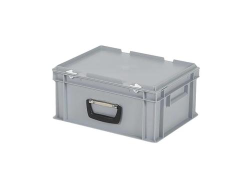 Koffer - 400 x 300 x H 190 mm - grijs - stapelbak met deksel, Diversen, Overige Diversen, Nieuw, Ophalen of Verzenden