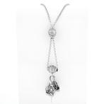 Antiek zilveren horlogeketting met twee signets en horlog..., Ophalen of Verzenden, Gebruikt, Overige kleuren, Zilver