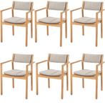 Levi stapelbare tuinstoel teak 4 Seasons Outdoor set van 6, Tuin en Terras, Tuinstoelen, Ophalen of Verzenden, Nieuw, Teakhout