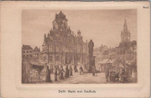 DELFT - Markt met Stadhuis, Verzamelen, Ansichtkaarten | Nederland, Verzenden