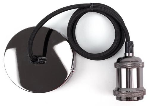 Integral pendel Ø10cm Gunmetal E27 met 1.2m textielsnoer, Huis en Inrichting, Lampen | Overige, Nieuw, Ophalen of Verzenden