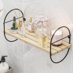 [en.casa] Wandrek Oulu met 1 plank 20x40x16 cm zwart en natu, Huis en Inrichting, Woonaccessoires | Wandplanken en Boekenplanken