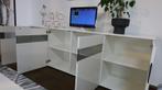 Dressoir Shine wit hoogglans met rookglas, Huis en Inrichting, Kasten | Dressoirs, Ophalen of Verzenden, Nieuw, Glas