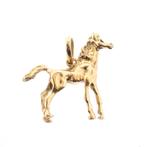 Gouden hanger van een paard (paard hanger, gouden paard), Ophalen of Verzenden, Gebruikt, Goud, Overige merken