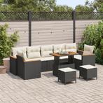 vidaXL 10-delige Tuinbankenset met kussens poly rattan, Verzenden, Nieuw, Rotan