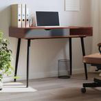 vidaXL Computerbureau 110x50x75 cm bewerkt hout bruin, Huis en Inrichting, Bureaus, Verzenden, Nieuw