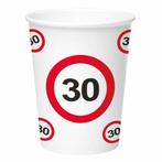 Bekers 30 Jaar Verkeersbord Karton 350ml 8st, Verzenden, Nieuw