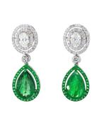 Cocktail oorbellen - 14 karaat Witgoud - 10.53ct. tw.