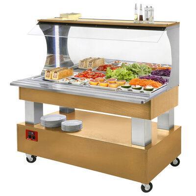 Buffet - wandsalad bar, gekoeld, 4x gn 1/1-150 (licht eiken, Zakelijke goederen, Horeca | Keukenapparatuur, Nieuw in verpakking