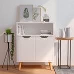 vidaXL Dressoir 60x30x72 cm bewerkt hout hoogglans wit, Verzenden, Nieuw, 50 tot 100 cm, 25 tot 50 cm