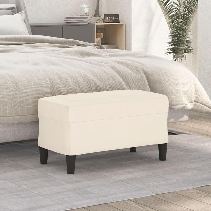 vidaXL Bankje 70x35x41 cm fluweel crèmekleurig, Huis en Inrichting, Banken | Bankstellen, Nieuw, Minder dan 150 cm, Stof, Verzenden
