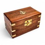 Nautical treasure chest keepsake box with brass-capped, Antiek en Kunst