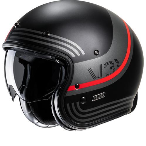 Hjc V31 Byron Zwart Rood MC1Sf Jethelm, Motoren, Kleding | Motorhelmen, Jethelm, Heren, XXL, Nieuw met kaartje, HJC, Verzenden