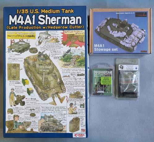 ASUKA Model 35-022 M4A1 Sherman 1:35 + 3 opties, Hobby en Vrije tijd, Modelbouw | Auto's en Voertuigen, Verzenden