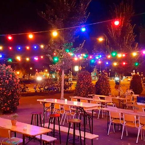 Patio Lichtsnoer kleur 30m met 36 LED Lichtsnoer Buiten, Tuin en Terras, Buitenverlichting, Verzenden