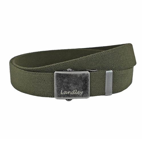 Landley Canvas Riem Schuifgesp Koppelriem - Groen - 115, Kleding | Heren, Riemen en Ceinturen, Nieuw, Verzenden