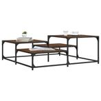vidaXL Salontafel 107x107x40 cm bewerkt hout bruin, Huis en Inrichting, Tafels | Salontafels, Verzenden, Vierkant, Nieuw, Minder dan 50 cm