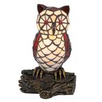 Tiffany uillamp – crème, rood &amp; bruin glas – H 26,5, Huis en Inrichting, Verzenden, Nieuw