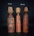 Beeldje - Set van zes traditionele Japanse Kokeshi houten, Antiek en Kunst