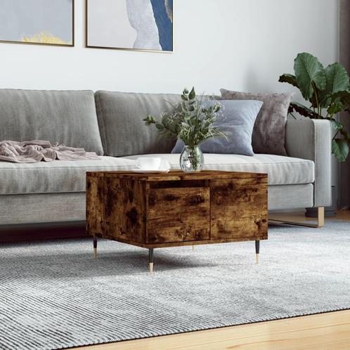 vidaXL Salontafel 55x55x36,5 cm bewerkt hout gerookt, Huis en Inrichting, Tafels | Salontafels, 50 tot 100 cm, Nieuw, Overige houtsoorten