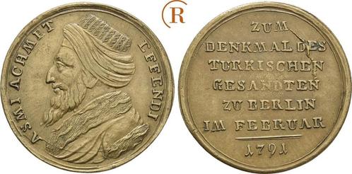 Brons medaille auf den tuerkischen Gesandten 1791 Tuerkei..., Postzegels en Munten, Penningen en Medailles, Verzenden
