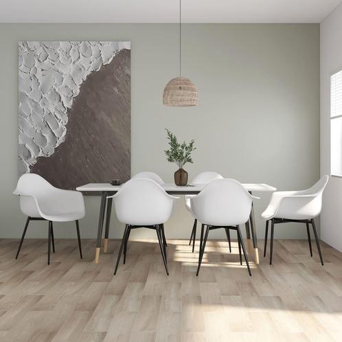 vidaXL Eetkamerstoelen 6 st PP wit, Huis en Inrichting, Stoelen, Wit, Nieuw, Verzenden