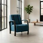 Leren fauteuil Glamour - Hermes Turquoise (blauw), Nieuw, Ophalen of Verzenden, 50 tot 75 cm, Industrieel, Modern, Retro