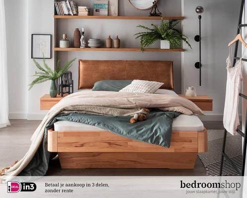 Houten bed Barcelona - Kernbeuken - 140 t/m 200 cm breed, Huis en Inrichting, Slaapkamer | Bedden, 140 cm, 200 cm, Overige kleuren