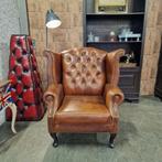 Chesterfield King Fauteuil - Cognac, Ophalen of Verzenden, Zo goed als nieuw, Leer, Chesterfield