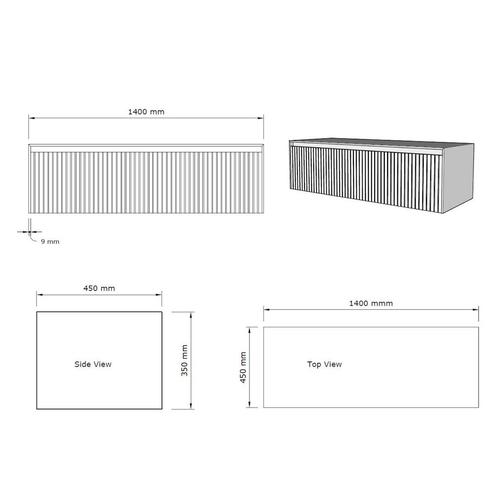 Onderkast Gliss Design Timotheus 140 CM Incl Topplaat, Doe-het-zelf en Verbouw, Sanitair, Ophalen of Verzenden