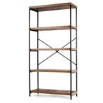 Boekenkast met 5 Niveaus Staand Rek met Metalen Frame Vrijst, Huis en Inrichting, Kasten | Boekenkasten, Nieuw, Verzenden
