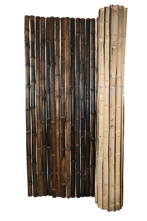 Bamboemat half rond zwart 200x180cm, Tuin en Terras, Schuttingen, Verzenden