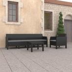 vidaXL 3-delige Loungeset met kussens PP rattan, Tuin en Terras, Tuinsets en Loungesets, Verzenden, Nieuw, Loungeset