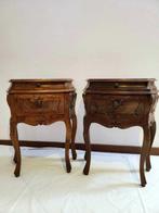 Nachtkastje (2) - hout, messing - Paar nachtkastjes 1960