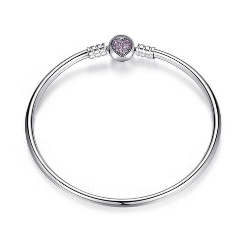 Hartje Bedelarmband met Zirkonia Pandora compatible, Sieraden, Tassen en Uiterlijk, Armbanden, Nieuw, Verzenden