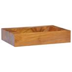 vidaXL Wastafel 50x35x10 cm massief teakhout, Verzenden, Nieuw