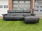 Hoekbank zwart leer design relax loungebankstel  ZGAN, Huis en Inrichting, Banken | Bankstellen, Design, Hoekbank, Vierpersoons of meer