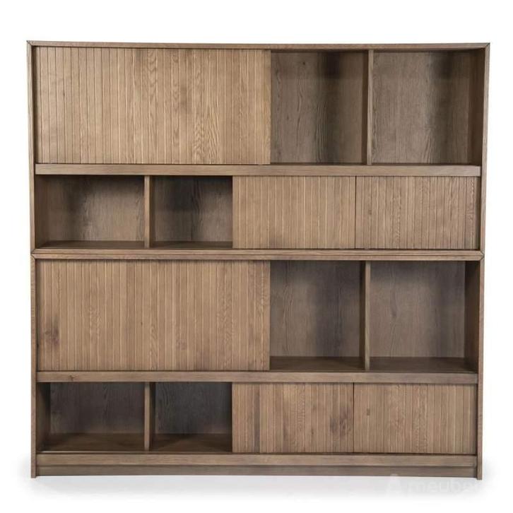 Kabinet Milo - 180cm - Bruin - 96211 - kasten woonkamer, Huis en Inrichting, Kasten | Buffetkasten, Nieuw, Overige materialen