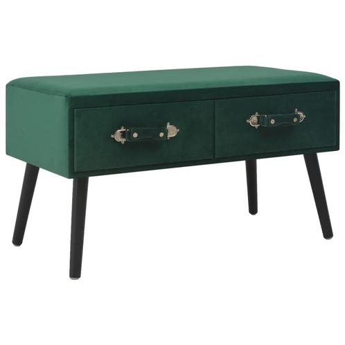 vidaXL Salontafel 80x40x46 cm fluweel groen, Huis en Inrichting, Tafels | Salontafels, 50 tot 100 cm, Nieuw, Overige materialen