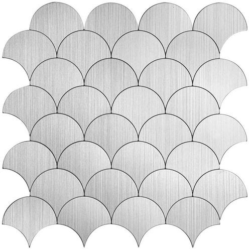 Zelfklevende Mozaïek Tegel - Afimera Schelpjes XL - Zilver -, Huis en Inrichting, Woonaccessoires | Wanddecoraties, Nieuw, Ophalen of Verzenden