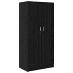 vidaXL Kledingkast Zwart eiken 82,5 x 51,5 x 180 cm Bewerkt, Huis en Inrichting, Kasten | Kledingkasten, Verzenden, Nieuw