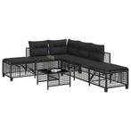 vidaXL 3-delige Loungeset met kussens poly rattan zwart, Tuin en Terras, Tuinsets en Loungesets, Verzenden, Nieuw, Rotan, Loungeset