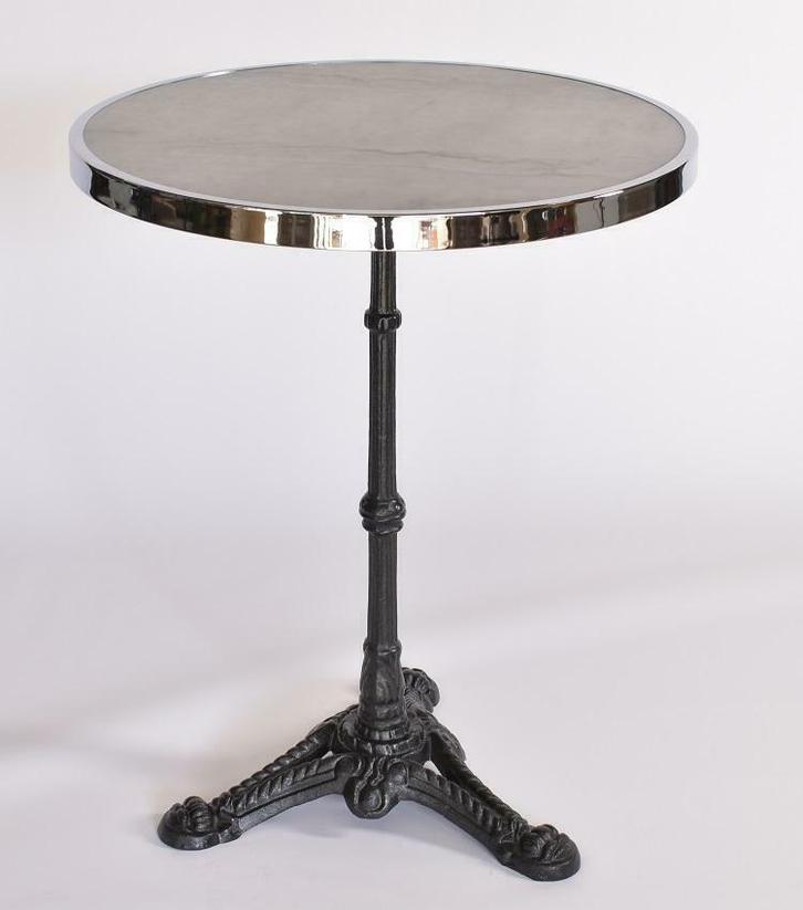 Bistrotafel met rond marmer tafelblad en sierring -, Zakelijke goederen, Horeca | Meubilair en Inrichting, Meubilair, Nieuw in verpakking