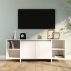 vidaXL Tv-meubel 130x35x50 cm bewerkt hout wit, Huis en Inrichting, Kasten | Televisiemeubels, 100 tot 150 cm, Verzenden, Nieuw