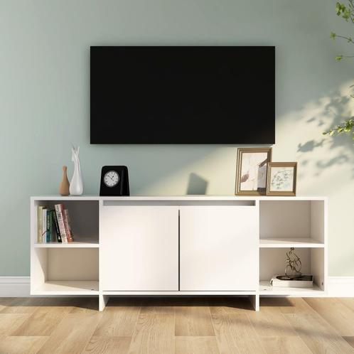 vidaXL Tv-meubel 130x35x50 cm bewerkt hout wit, Huis en Inrichting, Kasten | Televisiemeubels, 25 tot 50 cm, Nieuw, Overige houtsoorten